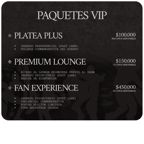 PAQUETES VIP